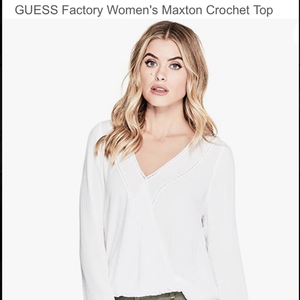 Guess White Crochet Blouse